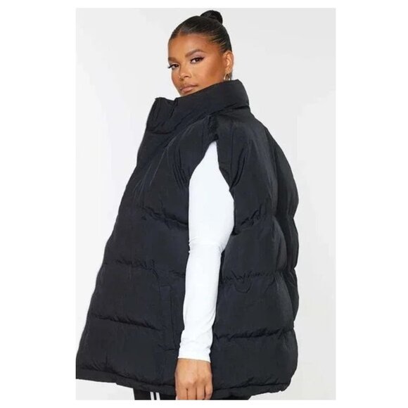 Women's Plus Size Black Puffer Vest UK XXL US (18/20) - Picture 3 of 11